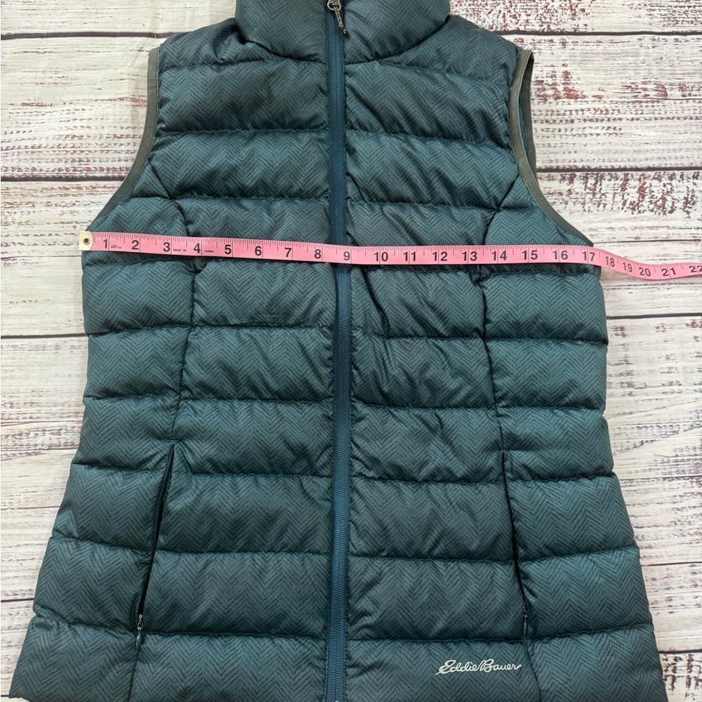 Eddie Bauer Women’s EB650 Down Vest Teal Herringbone – Size Small - Picture 6 of 9